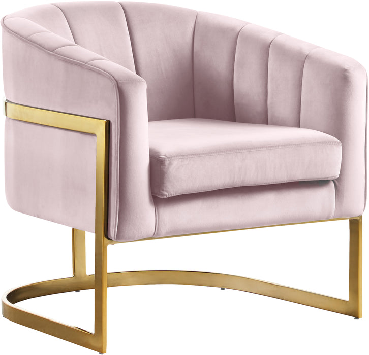 Carter Pink Velvet Accent Chair image