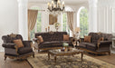 Orianne Charcoal Fabric & Antique Gold Sofa w/2 Pillows image