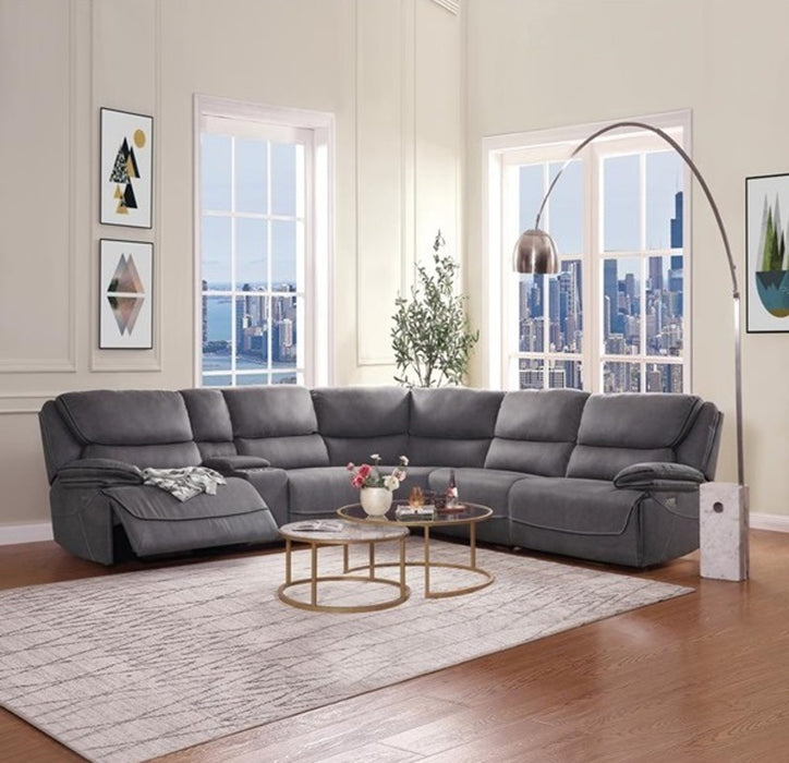 Acme Neelix Power Motion Sectional Sofa in Seal Gray 55120 image