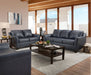 Cocus Steel Blue Top Grain Leather Match Sofa image
