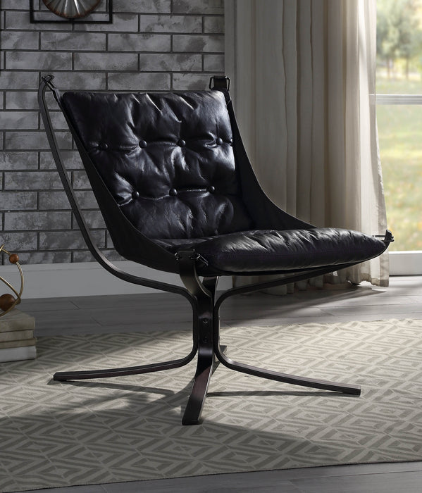 Carney Vintage Blue Top Grain Leather Accent Chair image