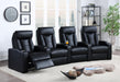 Pavillion Black Leather Four-Seated Recliner image