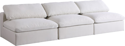Serene Cream Linen Fabric Deluxe Cloud Modular Armless Sofa image