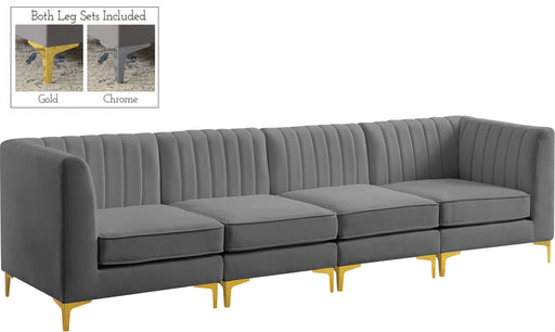 Alina Grey Velvet Modular Sofa image