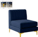 Alina Navy Velvet Armless Chair image