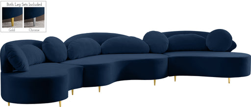 Vivacious Navy Velvet 3pc. Sectional (3 Boxes) image