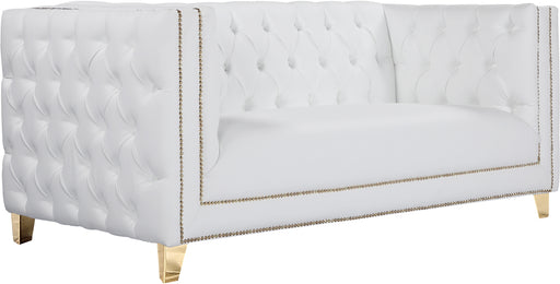 Michelle White Faux Leather Loveseat image