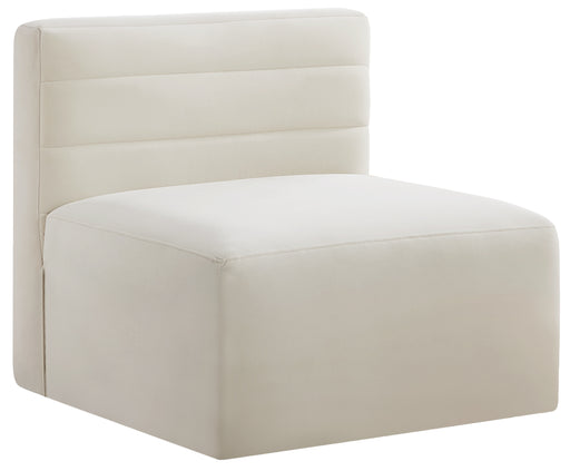 Quincy Cream Velvet Modular Armless Chair image