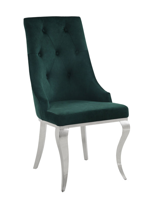 Dekel Green Fabric & Stainless Steel Side Chair image