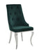 Dekel Green Fabric & Stainless Steel Side Chair image