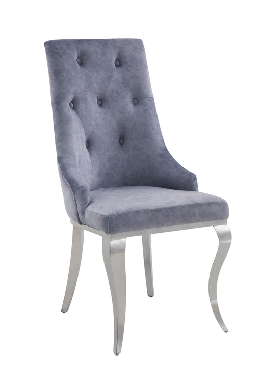 Dekel Gray Fabric & Stainless Steel Side Chair image