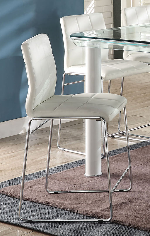 Acme Furniture Gordie Checkered Counter Height Chair in White/Chrome (Set of 2) 70254 image