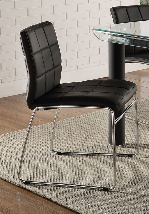 Acme Furniture Gordie Checkered Side Chair in Black/Chrome (Set of 2) 70268 image