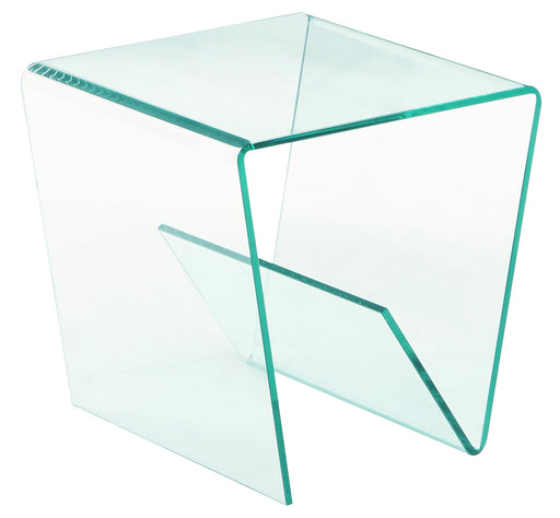 72102 20" Square Bent Clear Glass Lamp Table image