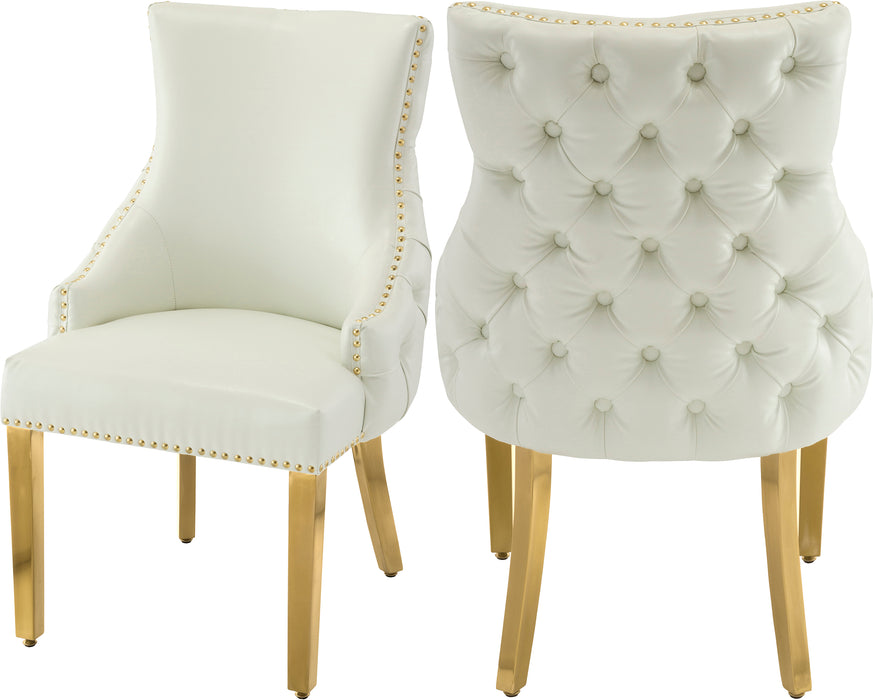 Tuft White Faux Leather Dining Chair image