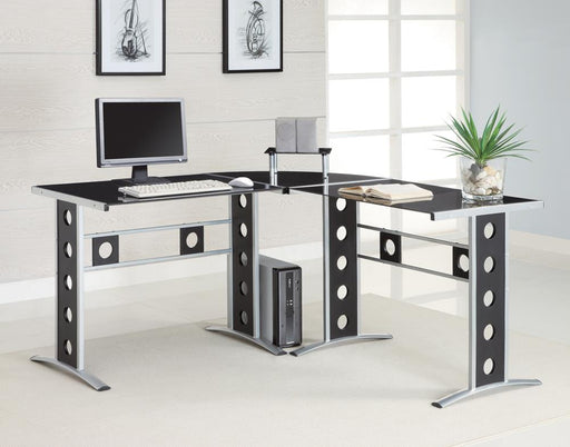 G800228 Casual Black and Silver Computer Desk image