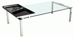 8151 Contemporary 30"x 55" Glass Top Cocktail Table w/ Acrylic Motion Tray image