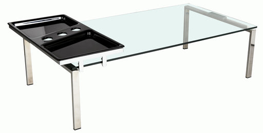 8151 Contemporary 30"x 55" Glass Top Cocktail Table w/ Acrylic Motion Tray image