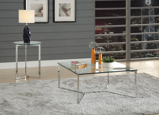 Volusius Stainless Steel & Clear Glass Coffee Table image