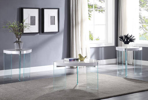 Noland White High Gloss & Clear Glass Coffee Table image