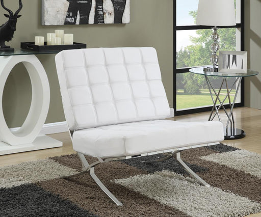 White and Chrome Accent Chair image