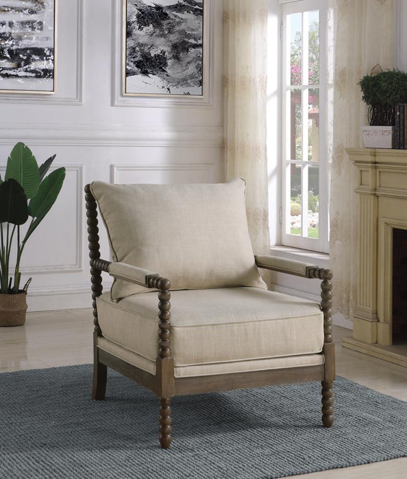 Traditional Oatmeal and Natural Accent Chair image