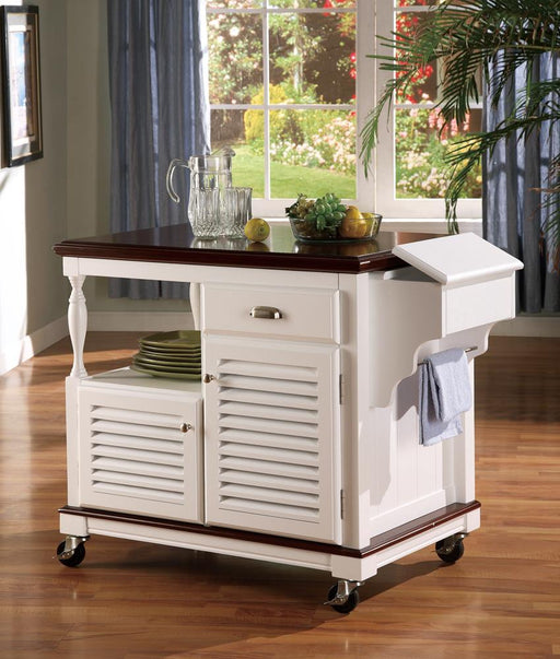 Traditional White Kitchen Cart image
