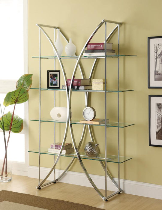 G910050 Contemporary Chrome and Glass Bookcase image