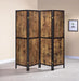 Industrial Antique Nutmeg Four-Panel Screen image