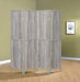 Rustic Grey Driftwood Four-Panel Screen image