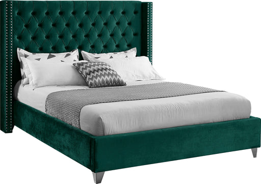 Aiden Green Velvet Full Bed image