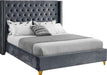 Barolo Grey Velvet Queen Bed image