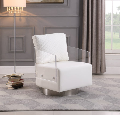 CIARA Contemporary Acrylic Back Swiveling Accent Chair image