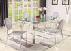 CRISTINA Contemporary Dining Set w/ Glass Table & Upholstered Chairs image