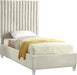 Candace Cream Velvet Twin Bed image