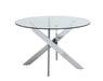DUSTY Contemporary Dining Table w/ Clear Round Glass Top image