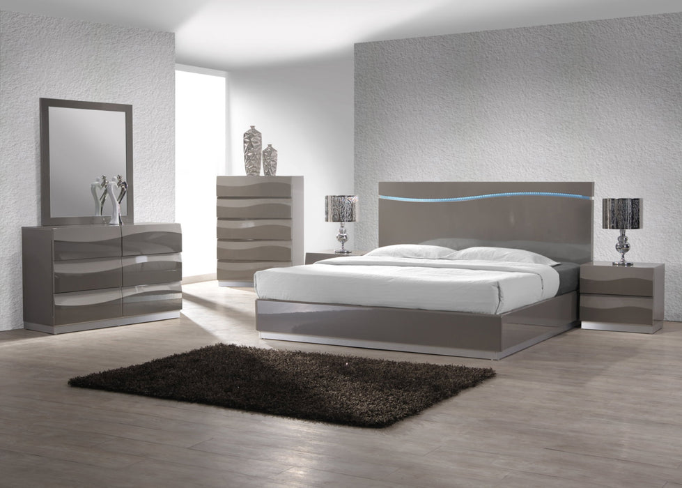 DELHI Contemporary High Gloss Queen Size Bed image