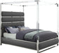 Encore Grey Faux Leather Queen Bed (4 Boxes) image