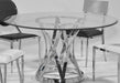 JANET W-GLASS TOPS Contemporary Dining Table w/ Round Glass Top & Steel Base image