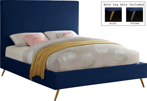 Jasmine Navy Velvet King Bed image