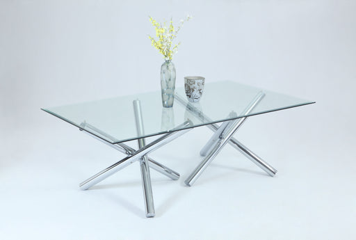 LEATRICE Rectangular Table w/ 42"x 72" Glass Top (2 Bases Needed) image