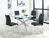 LEATRICE Contemporary Square Round Glass Top Table image