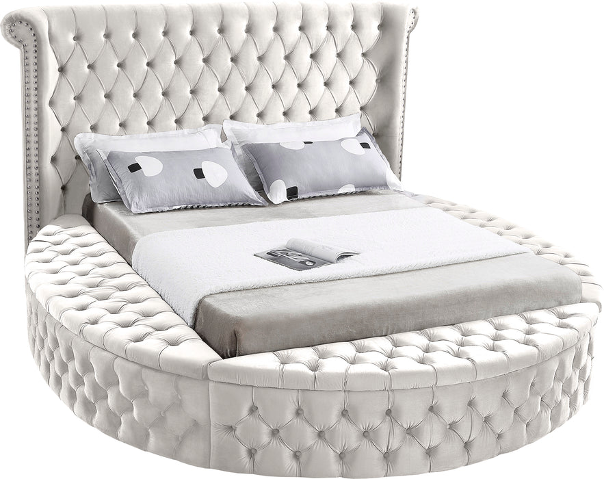 Luxus Cream Velvet King Bed (3 Boxes) image