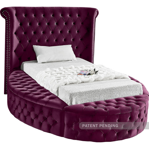 Luxus Purple Velvet Twin Bed image