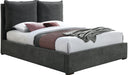 Misha Pepper Black Polyester Fabric Queen Bed (3 Boxes) image