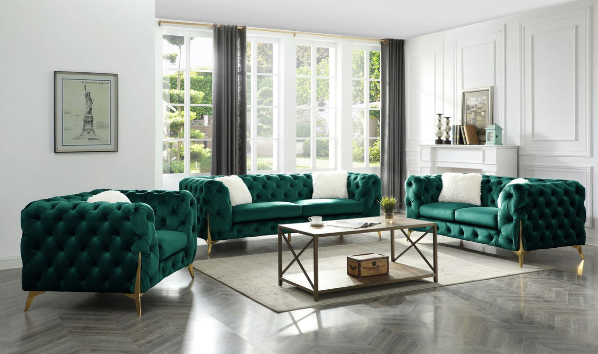 Moderna Green Sofa & Loveseat