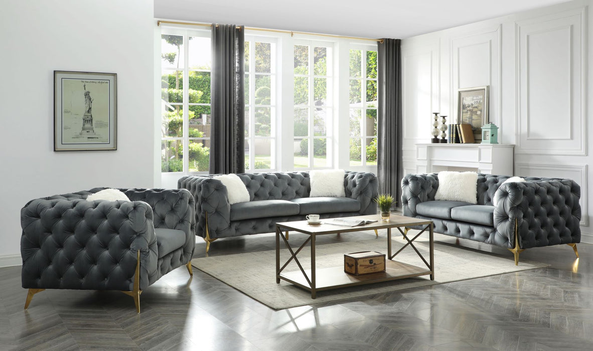 Moderno Gray Sofa & Loveseat