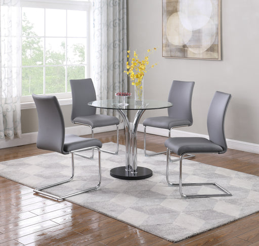 T-311 SET Dining Set w/ Glass Top Bistro Table & 4 Cantilever Side Chairs image