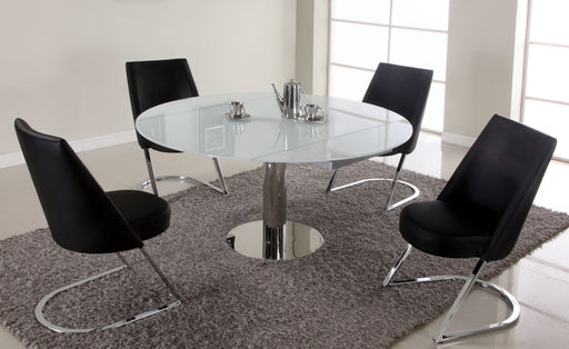TAMI Contemporary Dining Set w/ Motion-Extendable Glass Table & 4 Chairs image