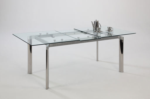 TARA Modern Extendable Clear Glass Dining Table image